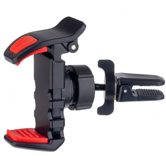 Автомобильный держатель для смартфона (на воздуховод), наклон до 7.5', цвет черно-красный, Perfeo/PF_A4100