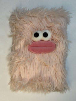 Блокнот детский А5 80л клетка"Пушистый монстрик", меховая обложка с апликацией, MAG-1643