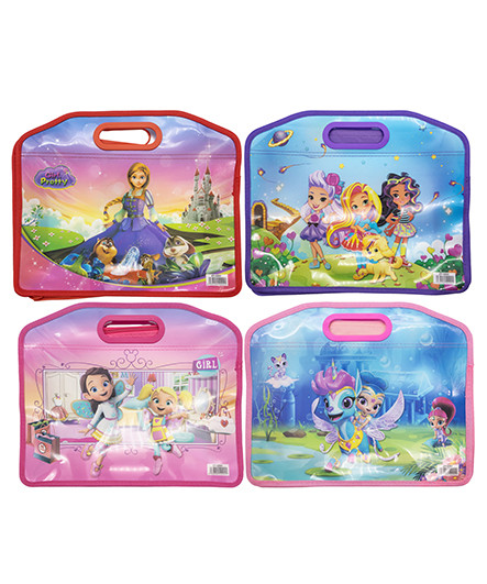 Папка А4  для творчества с врезными ручками "Дружба" пластиковая, широкое тканевое дно, на молнии, CK-18 (3/12/240)