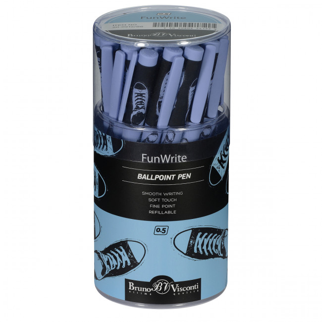 Ручка шариковая 0,5мм синяя "FunWrite. Кеды. Casual Blue", BV/20-0212/86 (24)