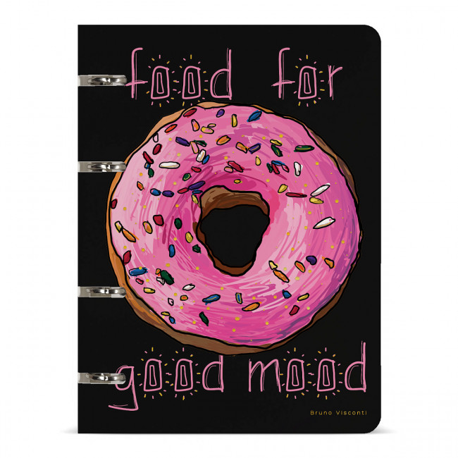 Тетрадь А5 80л в точку "Сладкое настроение. Донат" со сменным блоком, на кольцах, BV/7-80-631/12 (16)