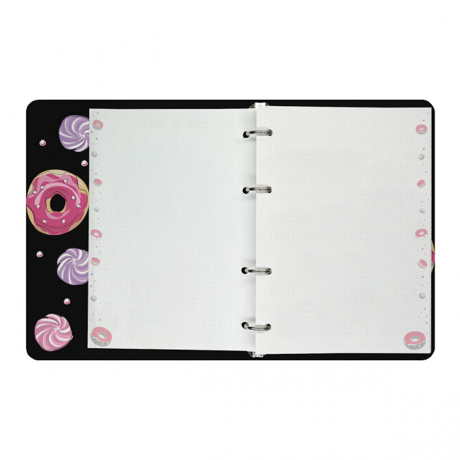 Тетрадь А5 80л в точку "Сладкое настроение. Донат" со сменным блоком, на кольцах, BV/7-80-631/12 (16)