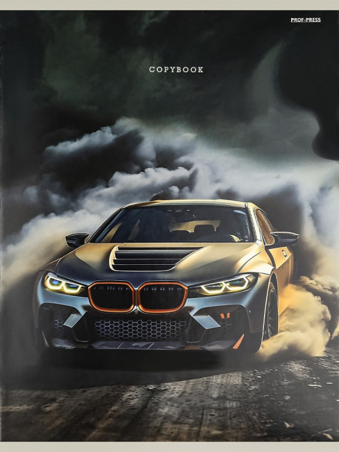 Тетрадь А4 48 клетка "Автомобиль в тумане" скрепка, Проф-Пресс/Т48-2254 (10/40)