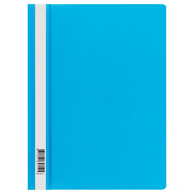 Папка-скоросшиватель А4 160мкр пластик, голубая с прозрачным  верхом, СТАММ/ММ-30717 (10)