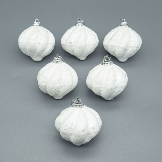 Елочное украшение 5 см "Юла" белый, 6 шт, Микрос/ч47604 Елочное украшение 5 см "Юла" белый, 6 шт, Микрос/ч47604