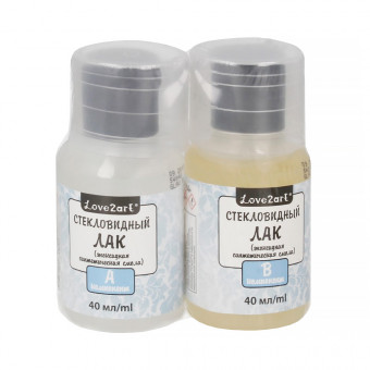 Cтекловидный лак (эпоксидная смола 2-х комп.) 80 мл прозрачный, Love2art/GLAV-80 Cтекловидный лак (эпоксидная смола 2-х комп.) 80 мл прозрачный, Love2art/GLAV-80