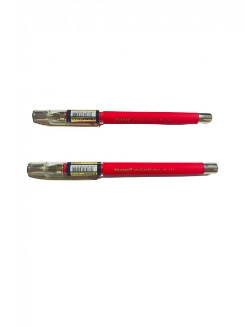 Ручка гелевая красная 0,5мм "VANGUARD Gel" корпус с покрытием Soft, с золотыми вставкам, PIANO (12)