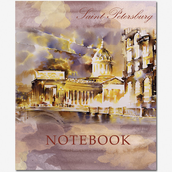 2906 Тетрадь общ.,170х203, 48л., скрепка, "Lights of Petersburg", 4+0, 4 диз.