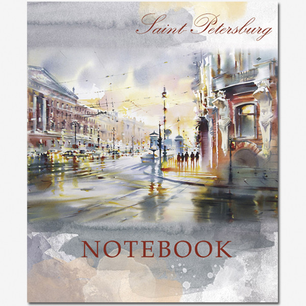 2906 Тетрадь общ.,170х203, 48л., скрепка, "Lights of Petersburg", 4+0, 4 диз.
