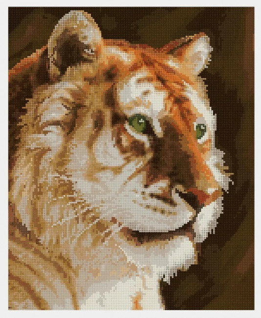 Алмазная мозаика 40*50 на подрамнике "Тигриная стать", полная выкладка, ALM053