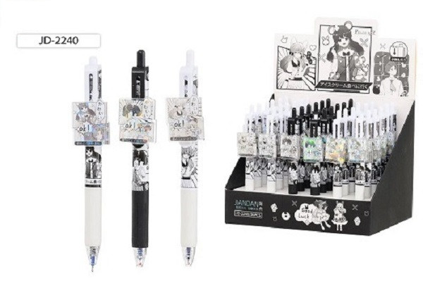 Ручка автомаическая 0,5мм, синяя "АНИМЕ" на масляной основе, Basir/JD-2240 (36)