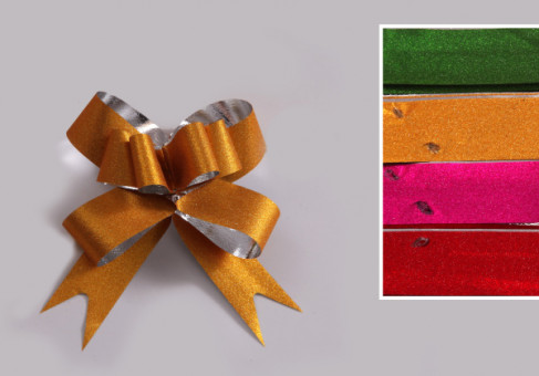 Бант подарочный 18мм с блеском  (форма-бабочка) (10)
