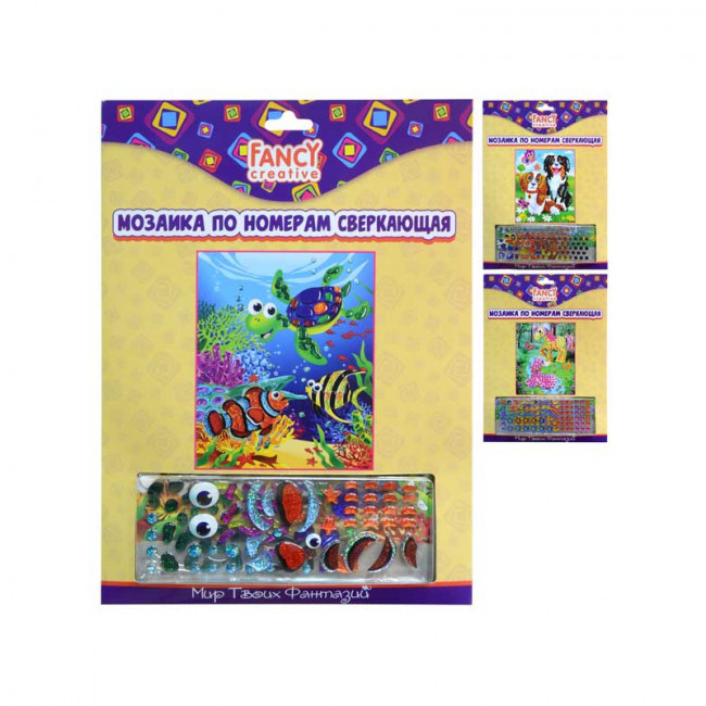 Набор для творчества МОЗАИКА ПО НОМЕРАМ СВЕРКАЮЩАЯ, 20*25 см арт.FD080400