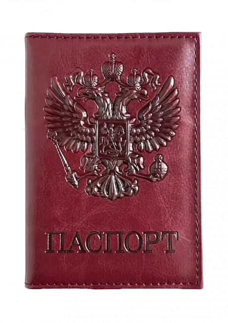 Обложка на паспорт WENZER OFFiCE, Паспорт 3Д гл, вишня, эко кожа