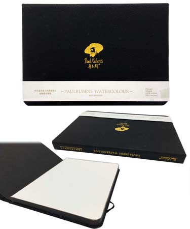 Скетчбук А5 Акварельная бумага, гладкая, 300гр/м, 20л., 135х195мм, обложка кожзам черная, Paul Rubens, на резинке №LBZ3032, LB-9 (1/1/20)