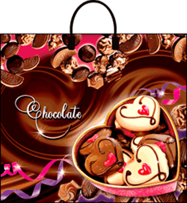 Сумки п/э с пластиковой ручкой (38*35) "Шоколад"