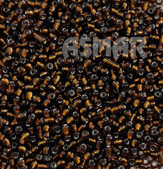 Бисер "ASMAR" размер №12, вес: 50 г, коричневый, внутреннее серебрение