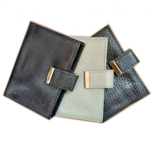 Визитница из нат. кожи флотер вертик с кнопкой WENZER OFFiCE