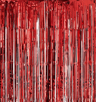 Занавес Дождик фольга красный 1х2 м ч44095