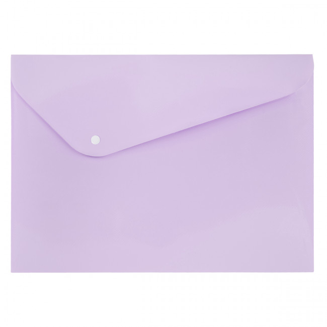 Папка-конверт на кнопке A4 WENZER OFFiCE "Trend pastel", 180 мкм, диагональ, лиловая (20/100)