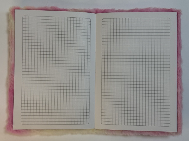 Блокнот детский А5 80л клетка"Розовый винтаж", меховая обложка с вышивкой и пайетками, MAG-1649