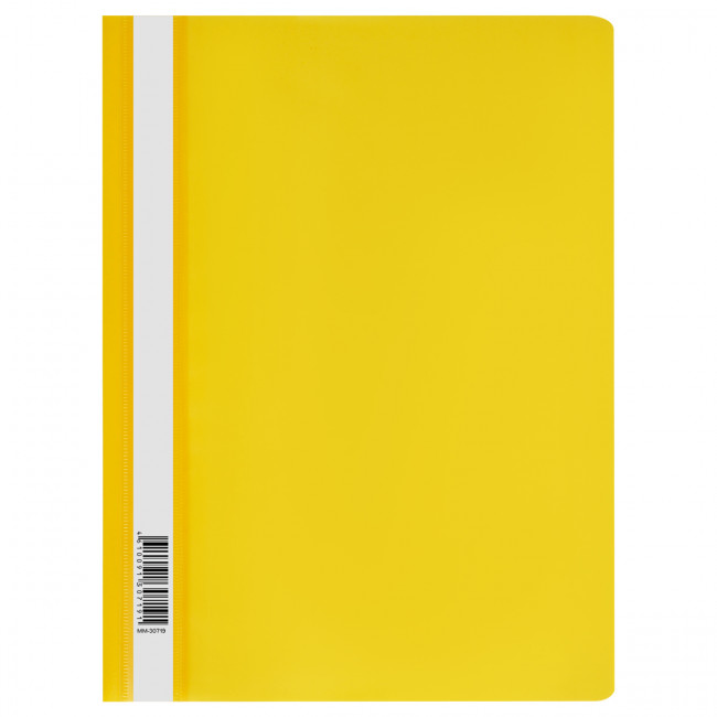 Папка-скоросшиватель А4 160мкр пластик, желтая с прозрачным  верхом, СТАММ/ММ-30719 (10)