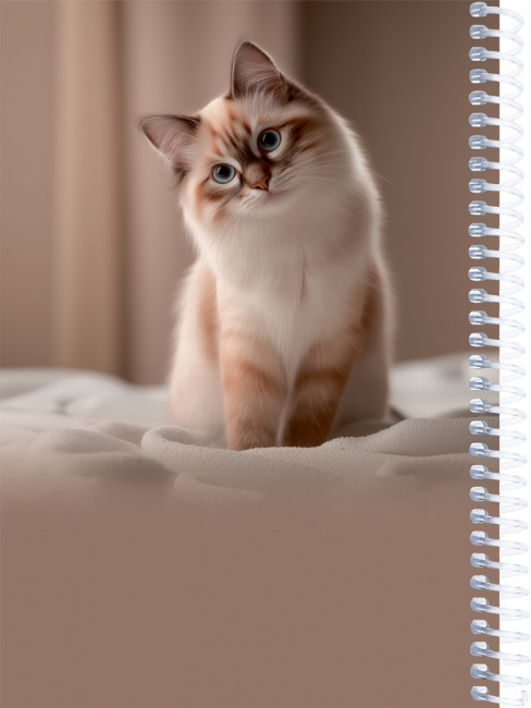 Записная книжка А5, 80л. МИЛЫЕ КОТЫ - 7 (ЗК80-3013) на спирали, обл. мелов. картон