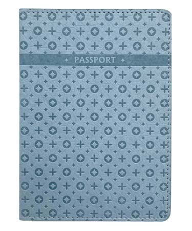 Обложка для паспорта PASSPORT голубой, тиснение орнамент, CE-6029  (2/2/500)