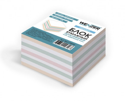 Блок бумажный цветной WENZER OFFICE "Standart" 9x9x4,5 см, проклееный, 70г/м2, белизна 92% (24) Блок бумажный цветной WENZER OFFICE "Standart" 9x9x4,5 см, проклееный, 70г/м2, белизна 92% (24)