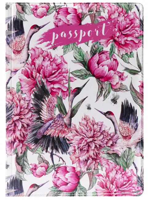 Обложка на паспорт "Райские птицы" (ПВХ) ОП-7146