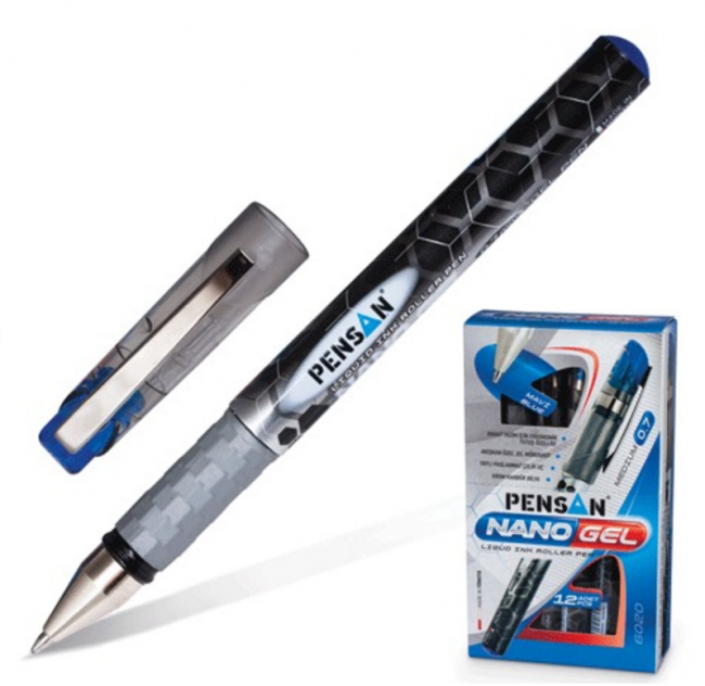 Ручка гелевая 0,7мм синяя "NANO gel", PENSAN/6020с (12)