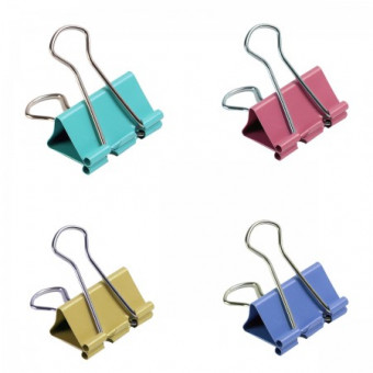 Зажим 32мм для бумаг, цветной (цена за 12 шт.) deVENTE/4131316