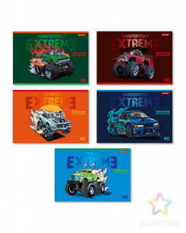 Альбом для рисования А4 40л скоба "Монстр-машина" "Светоч" (10)