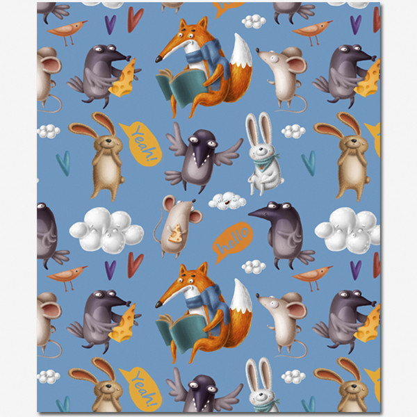 2907 Тетрадь общ.,170х203, 48л., скрепка, "Fanny Pattern", 4+0+уф, 4 диз.