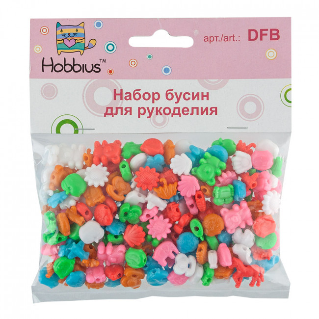 Набор бусин для рукоделия "Конфетти" №02 мелкие фигуры, Hobbius (6)