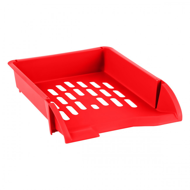 Лоток L 255мм для бумаг, горизонтальный "Лидер", красный, СТАММ/ЛТГ-30467 (6)