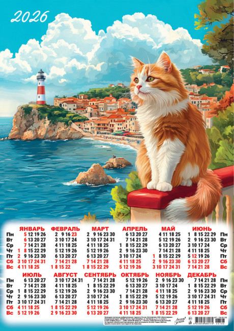 Календарь-плакат А3 2026г "Смотритель маяка", ПМ-26-106 Календарь-плакат А3 2026г "Смотритель маяка", ПМ-26-106
