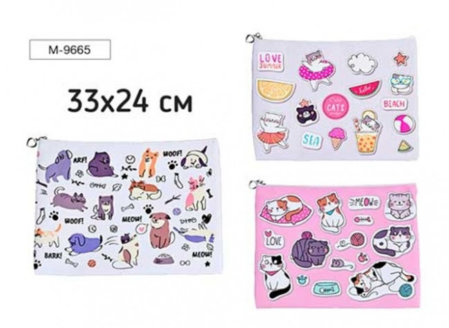 Папка 33х24см "Cuties" на молнии, Mazari/M-9665