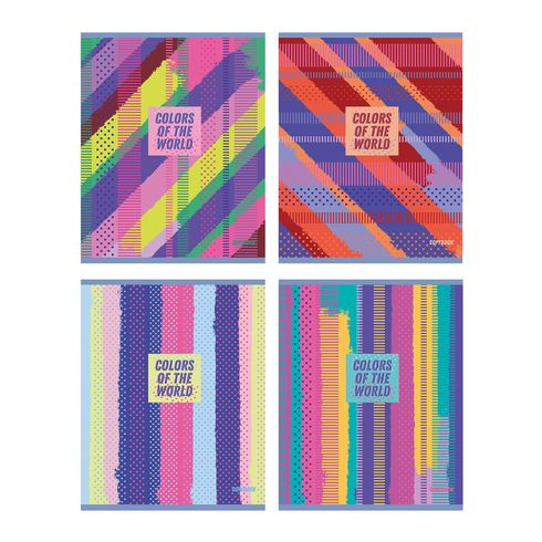 Тетрадь общая А5 скоба 48л. клетка "Актуальные цвета" (ассорти)