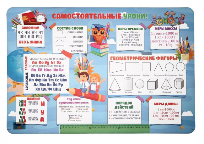 Настольное покрытие для лепки, пластик 430/640 "Самостоятельные уроки", Пчёлка/НПД-3 (50)