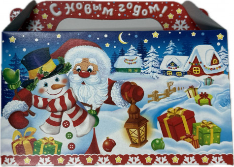 Коробка для конфет на 500г 1,5 17,5х7х10,5/14см "Зимушка", Микрос/ап0612