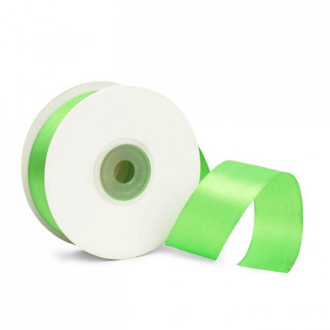 Лента 2,5см 22,85м атласная, салатовая, Микрос/ч30882 (5)