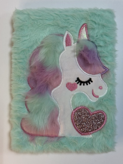 Блокнот детский А5 80л клетка"Сказочная пони" яркая, меховая обложка, MAG-1644