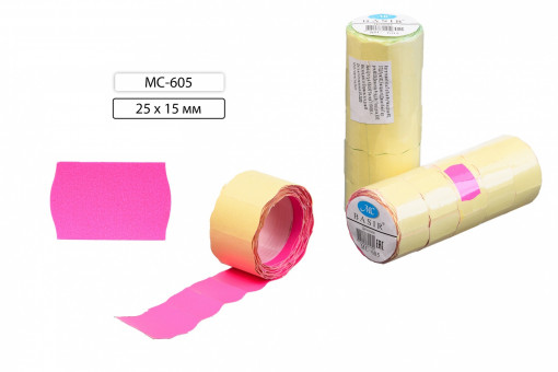 Ценник цветной, 25*15мм, волнистый, 4 цвета