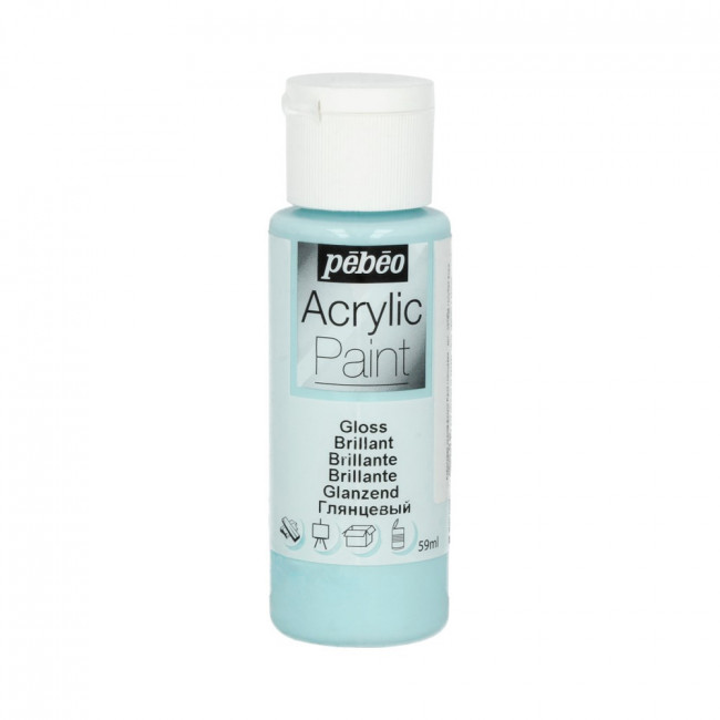 Краска 59мл акриловая глянцевая, для декора, голубая вода, Acrylic Paint PEBEO/97854