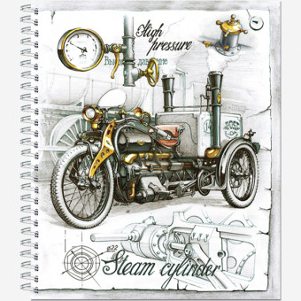 Тетрадь общ.,170х203, 96л., гребень, "Стимпанк", 4+0, 4 диз (20)