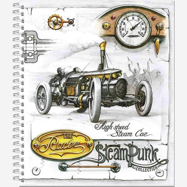 Тетрадь общ.,170х203, 96л., гребень, "Стимпанк", 4+0, 4 диз (20)