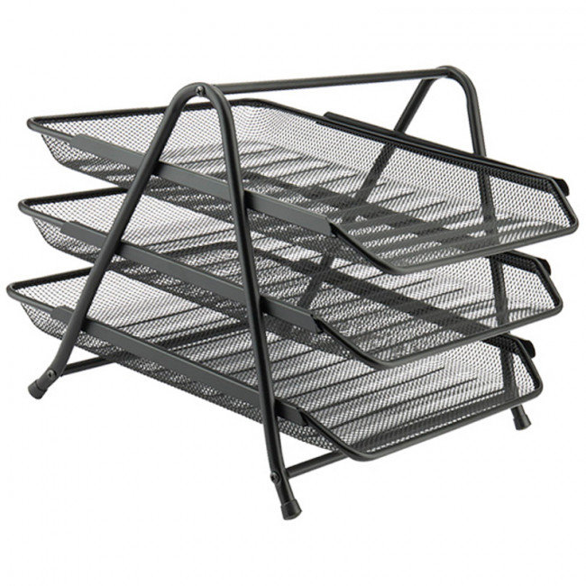 Лоток горизонтальный 3-в-1, метал, черный, AXENT Лоток горизонтальный 3-в-1, метал, черный, AXENT