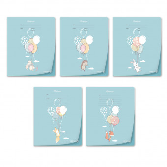 Тетрадь 18 клетка "Воздушный шарик" скрепка, Светоч/Т173_01425 (20)