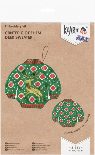 Набор для вышивания "Свитер с оленем", Klart/8-381